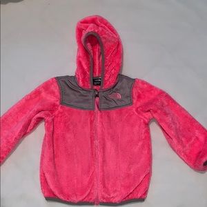 The North Face Pink zip fuzzy 4T